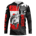 Canadian Flag Walleye Fishing Custom long sleeve performance Fishing, Walleye fishing NQS7362