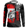 Canadian Flag Walleye Fishing Custom long sleeve performance Fishing, Walleye fishing NQS7362