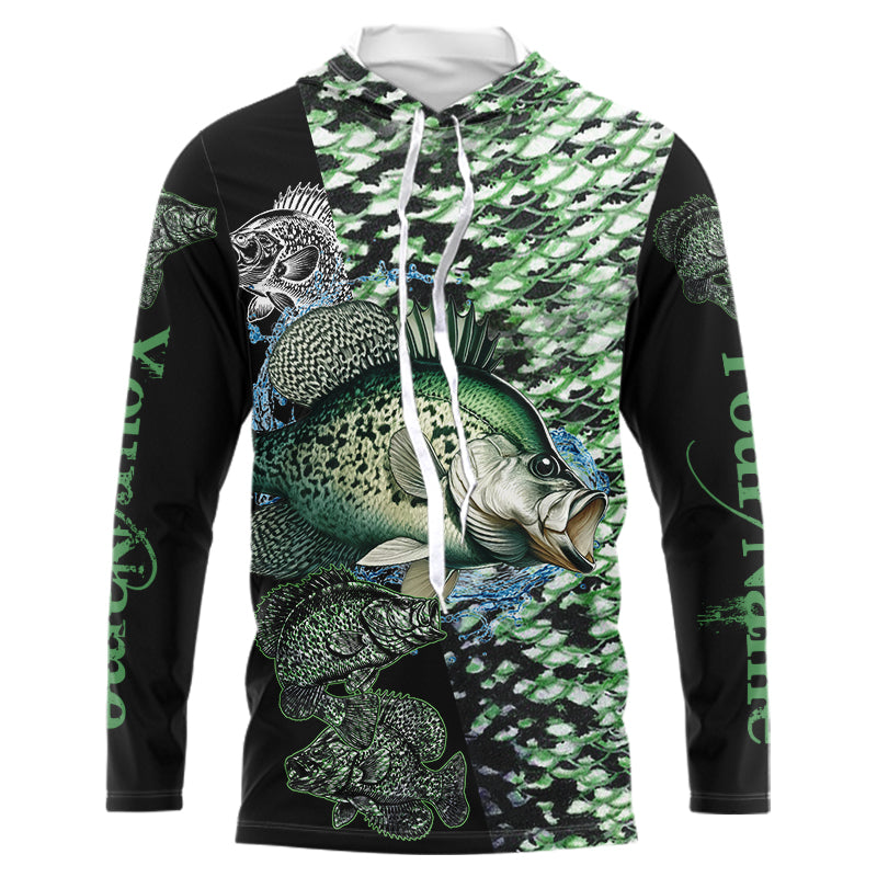 Crappie fishing scales Custom Name sun protection long sleeve fishing, women, kid NQS3267