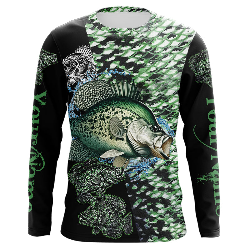 Crappie fishing scales Custom Name sun protection long sleeve fishing, women, kid NQS3267