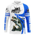 Largemouth bass fishing Custom Name sun protection long sleeve fishing, women | Blue NQS3268