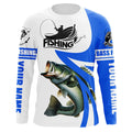 Largemouth bass fishing Custom Name sun protection long sleeve fishing, women | Blue NQS3268
