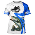Largemouth bass fishing Custom Name sun protection long sleeve fishing, women | Blue NQS3268