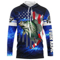 Crappie Fishing 3D American Flag patriotic blue galaxy Custom Crappie long sleeve Fishing NQS7936