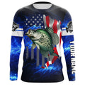 Crappie Fishing 3D American Flag patriotic blue galaxy Custom Crappie long sleeve Fishing NQS7936