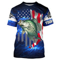 Crappie Fishing 3D American Flag patriotic blue galaxy Custom Crappie long sleeve Fishing NQS7936