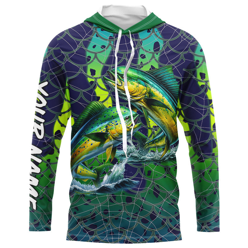 Mahi Mahi Dorado Fishing performance fishing UV protection customize long sleeves NQS644