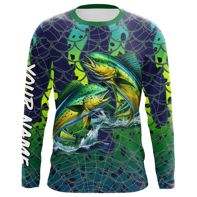 Mahi Mahi Dorado Fishing performance fishing UV protection customize long sleeves NQS644
