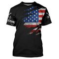 US fishing fish on black American flag UV protection Customize performance long sleeve fishing NQS6233