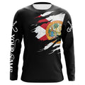 FL fishing fish on black Florida flag UV protection Customize performance long sleeve fishing NQS6234