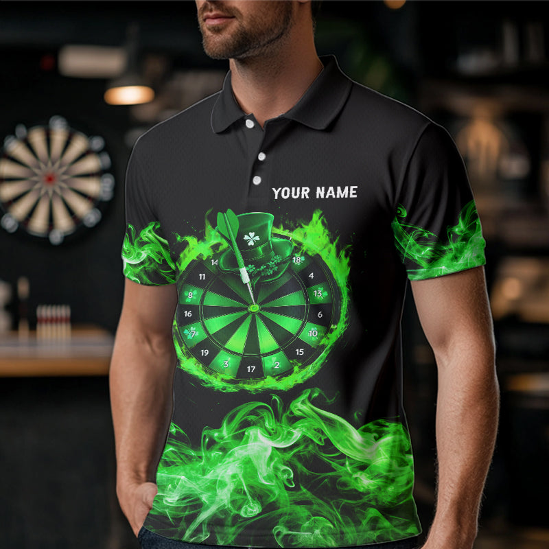 Green Flame Smoke Lucky clover Darts Custom St Patrick Day Team Darts Outfit NQS9452