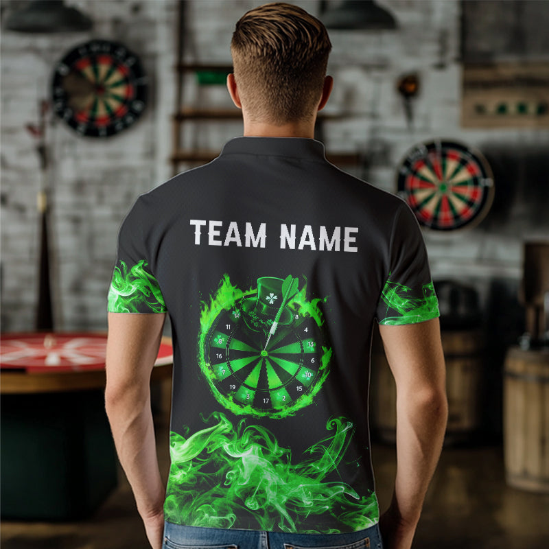 Green Flame Smoke Lucky clover Darts Custom St Patrick Day Team Darts Outfit NQS9452