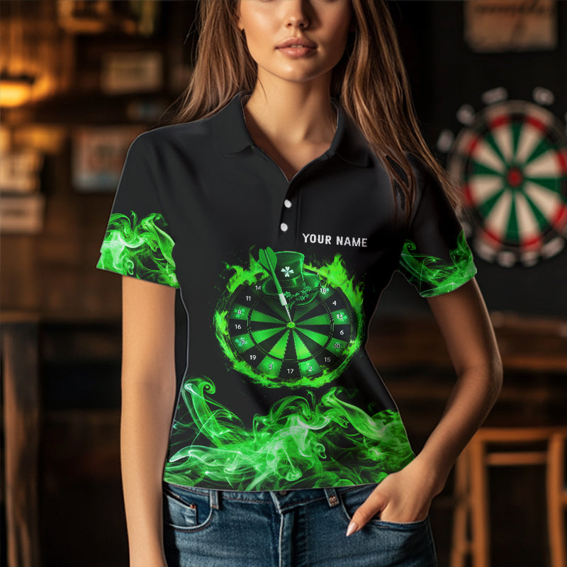 Green Flame Smoke Lucky clover Darts Custom St Patrick Day Team Darts Outfit NQS9452