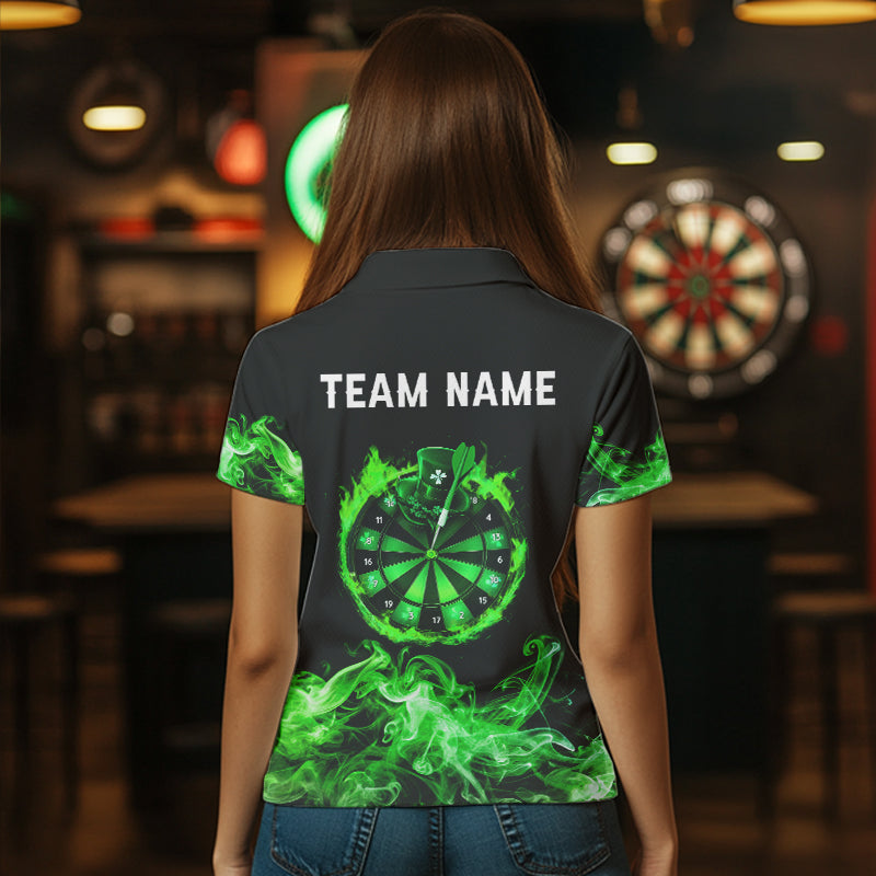 Green Flame Smoke Lucky clover Darts Custom St Patrick Day Team Darts Outfit NQS9452