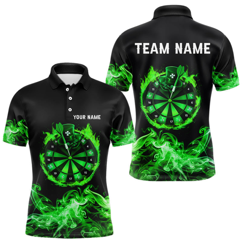Green Flame Smoke Lucky clover Darts Custom St Patrick Day Team Darts Outfit NQS9452