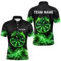 Green Flame Smoke Lucky clover Darts Custom St Patrick Day Team Darts Outfit NQS9452