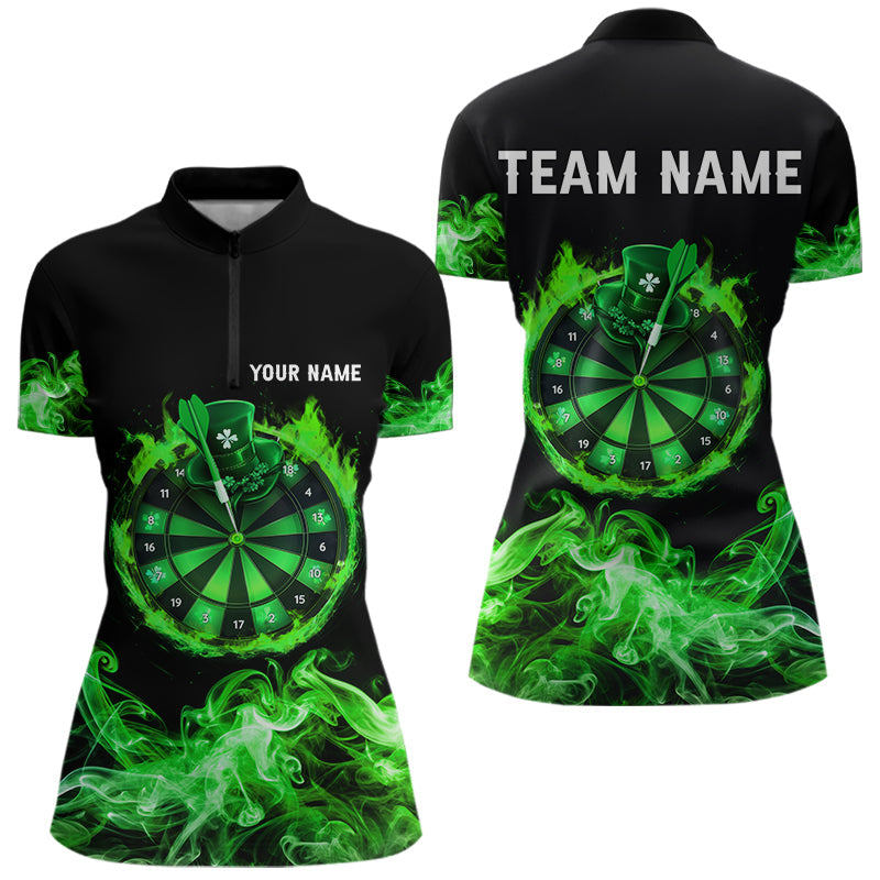 Green Flame Smoke Lucky clover Darts Custom St Patrick Day Team Darts Outfit NQS9452