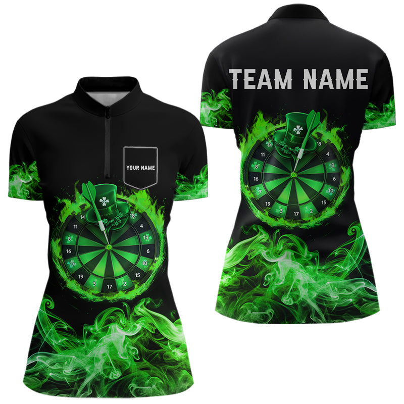 Green Flame Smoke Lucky clover Darts Custom St Patrick Day Team Darts Outfit NQS9452