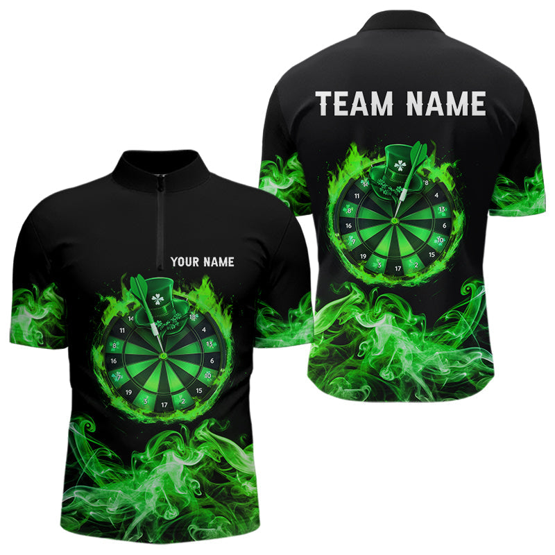 Green Flame Smoke Lucky clover Darts Custom St Patrick Day Team Darts Outfit NQS9452