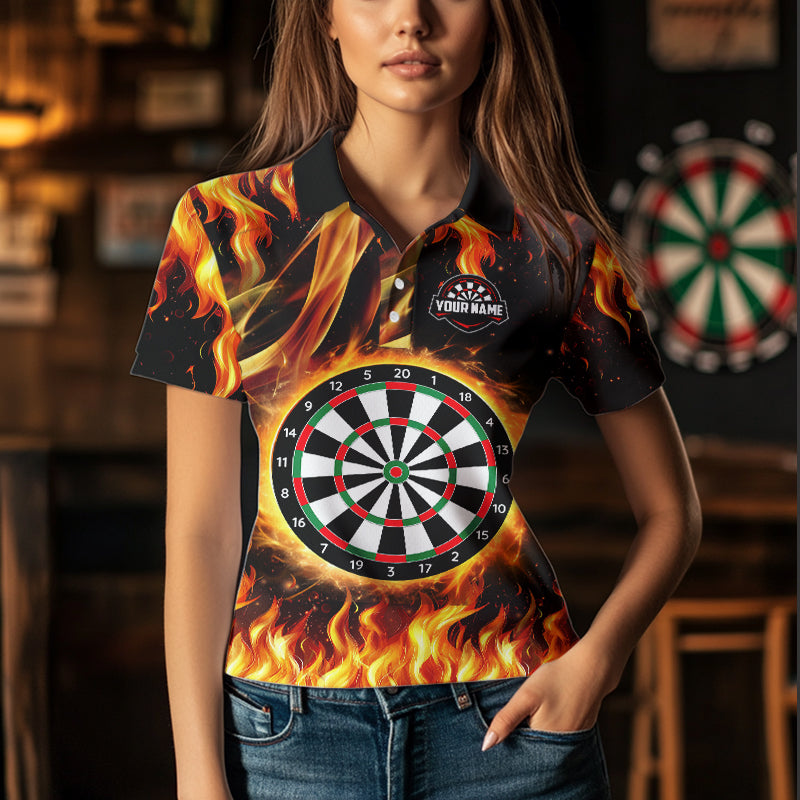 Flame Darboard Fire Pattern Custom Women Darts Team NQS9459