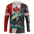 Canadian Flag Musky Fishing Custom long sleeve performance Fishing, Muskie fishing NQS5073