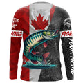 Canadian Flag Musky Fishing Custom long sleeve performance Fishing, Muskie fishing NQS5073