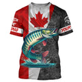Canadian Flag Musky Fishing Custom long sleeve performance Fishing, Muskie fishing NQS5073