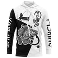Black and White Crappie Fishing Custom Name UV Protection Fishing Apparel, Crappie Fishing NQS334