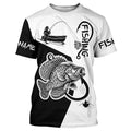 Black and White Crappie Fishing Custom Name UV Protection Fishing Apparel, Crappie Fishing NQS334