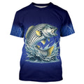 Funny Striped Bass Fishing blue lightning 3D All Over printed NQS327