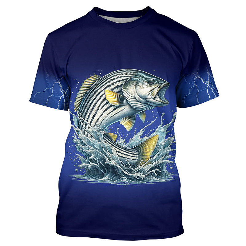 Funny Striped Bass Fishing blue lightning 3D All Over printed NQS327