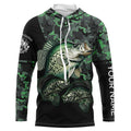 Crappie fishing black green camo personalized custom name sun protection long sleeve fishing NQS3837