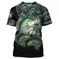 Crappie fishing black green camo personalized custom name sun protection long sleeve fishing NQS3837