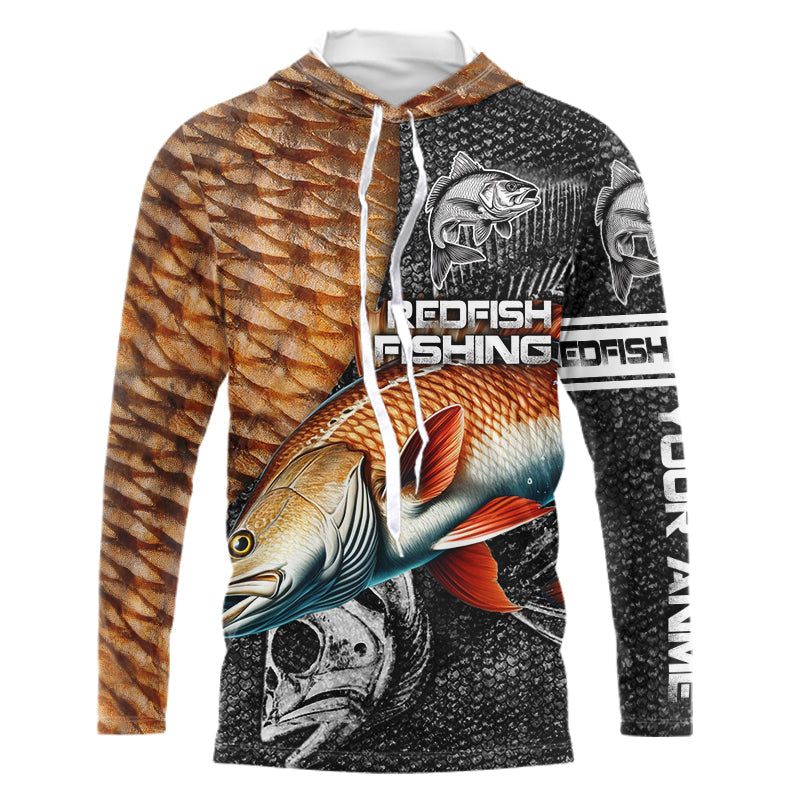 Redfish puppy drum tackle fishing Long Sleeve UV protection Custom gift for anglers NQS1374