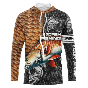 Redfish puppy drum tackle fishing Long Sleeve UV protection Custom gift for anglers NQS1374