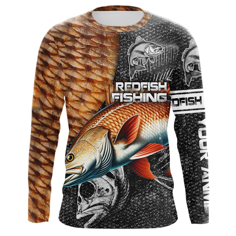 Redfish puppy drum tackle fishing Long Sleeve UV protection Custom gift for anglers NQS1374
