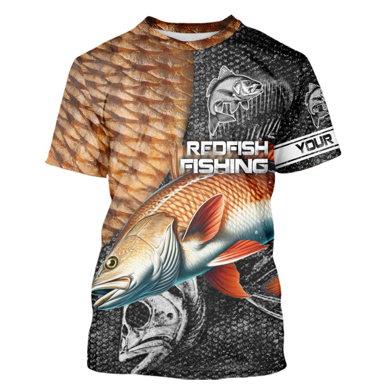 Redfish puppy drum tackle fishing Long Sleeve UV protection Custom gift for anglers NQS1374