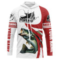 Largemouth bass fishing Custom Name sun protection long sleeve fishing, women | Red NQS4817