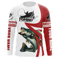 Largemouth bass fishing Custom Name sun protection long sleeve fishing, women | Red NQS4817