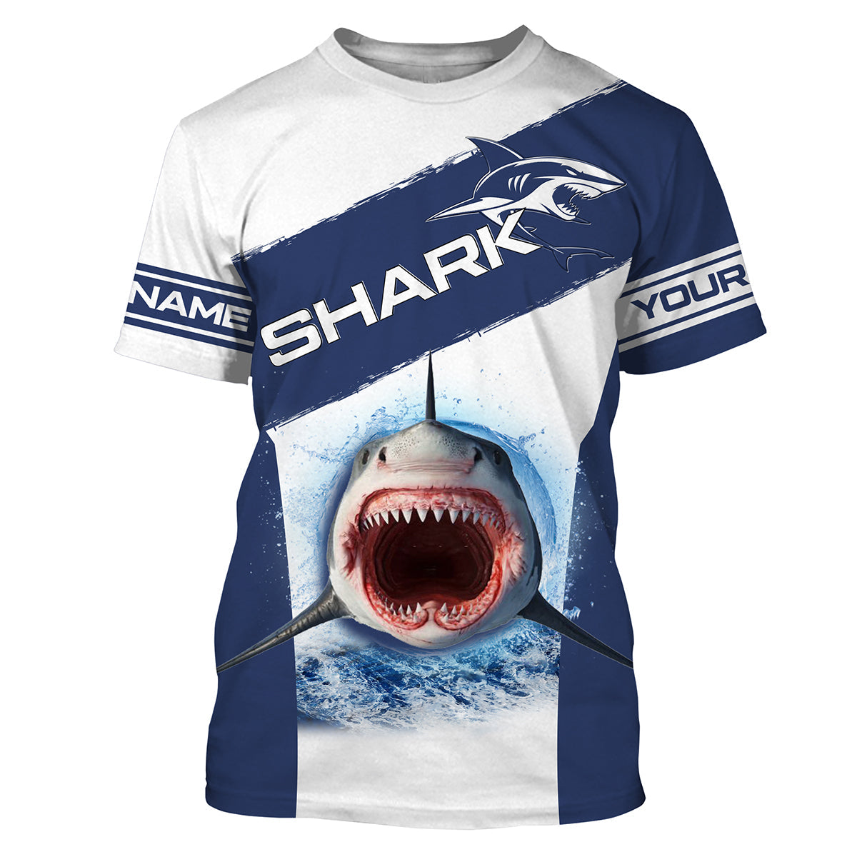 Shark Fishing blue Custom long sleeve performance fishing, deep-sea fishing for shark NQS3369