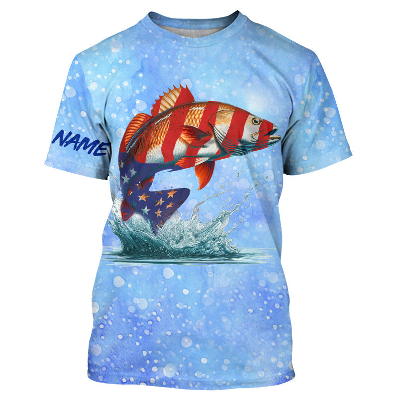 Redfish Puppy Drum custom name Red Drum performance UV protection long sleeves fishing NQS658