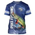 Northern Pike Fishing blue lightning custom performance Long Sleeve tournament fishing NQS8147