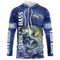 Striped Bass Fishing blue lightning custom performance Long Sleeve tournament fishing NQS8148