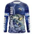 Striped Bass Fishing blue lightning custom performance Long Sleeve tournament fishing NQS8148