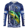 Mahi Mahi Fishing blue lightning custom performance Long Sleeve tournament fishing NQS8150