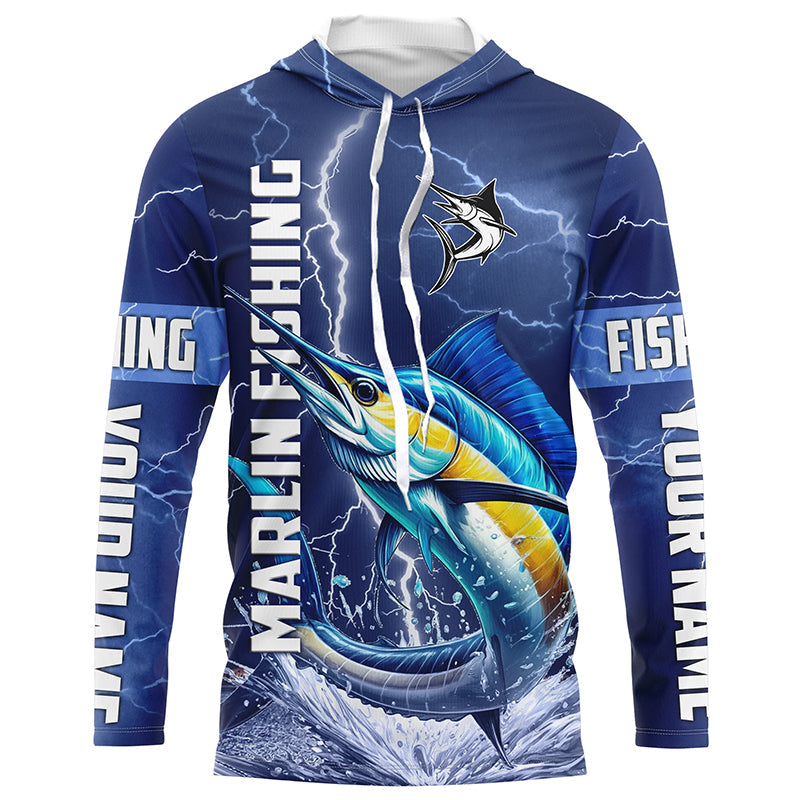 Marlin Fishing blue lightning custom performance Long Sleeve tournament fishing NQS8151