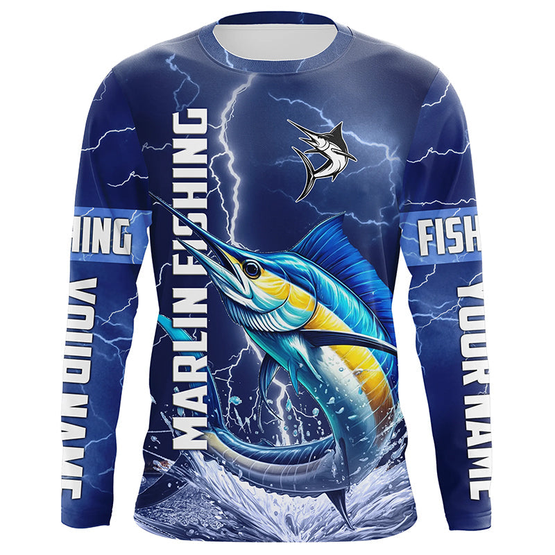 Marlin Fishing blue lightning custom performance Long Sleeve tournament fishing NQS8151