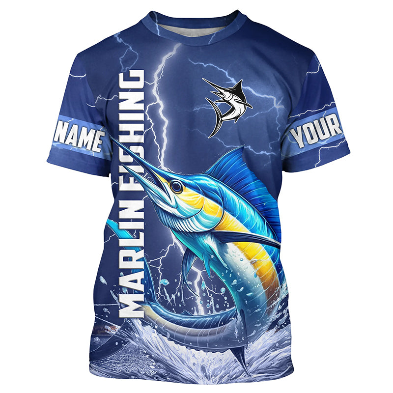 Marlin Fishing blue lightning custom performance Long Sleeve tournament fishing NQS8151