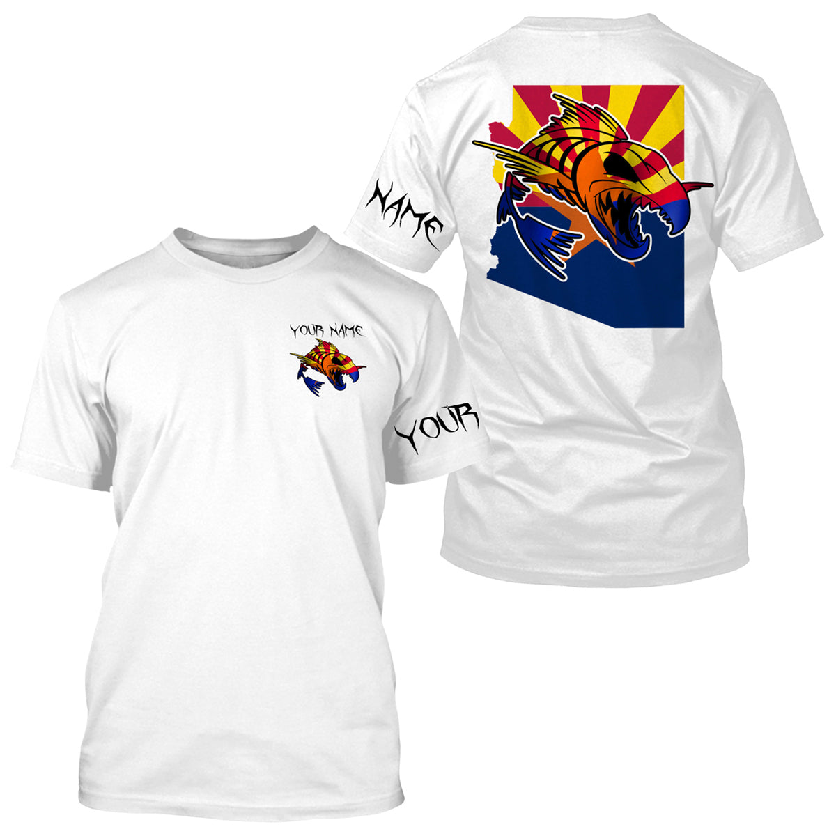 Arizona fishing fish reaper skull personalized custom name sun protection long sleeve fishing NQS3845