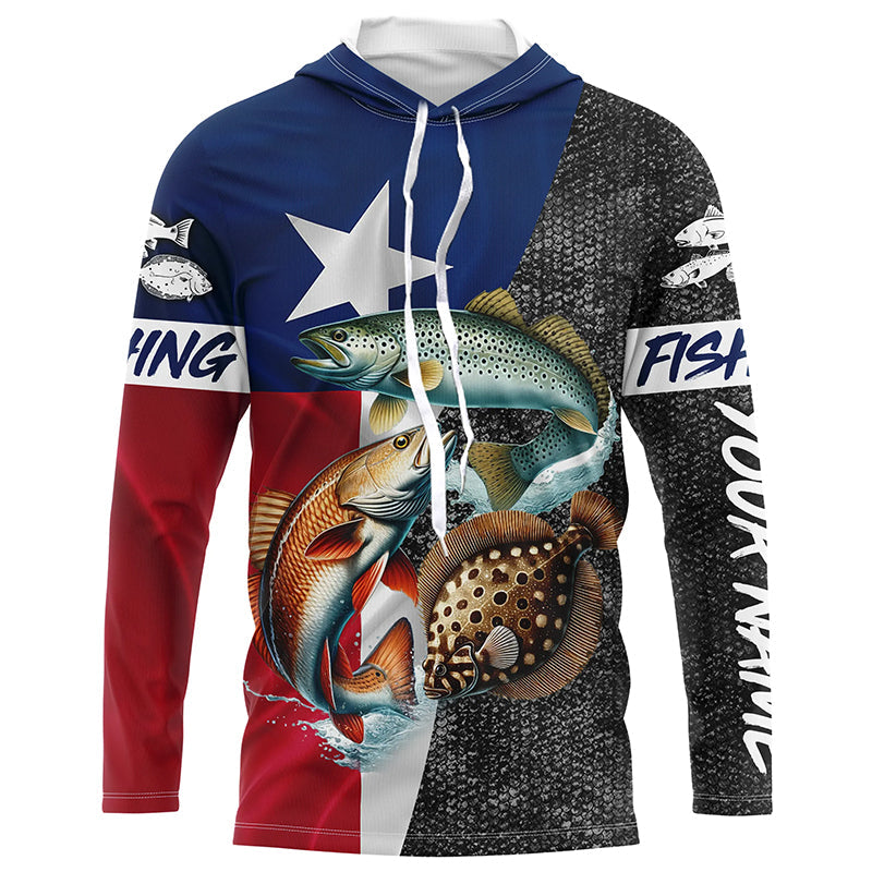 Texas Slam Fishing Custom long sleeve Fishing Redfish trout flounder Fishing NQS6729